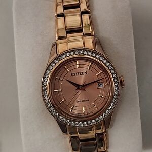 Citizen Rose Gold Crystal Accent Women's Watch